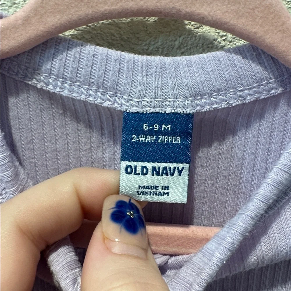 Old Navy Lavender Ribbed Footed One-Piece Size 6-9M